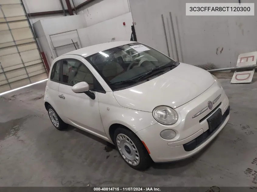 2012 Fiat 500 Pop VIN: 3C3CFFAR8CT120300 Lot: 40814715