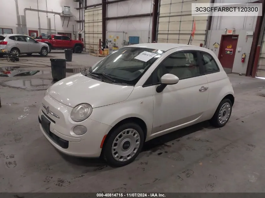 2012 Fiat 500 Pop VIN: 3C3CFFAR8CT120300 Lot: 40814715