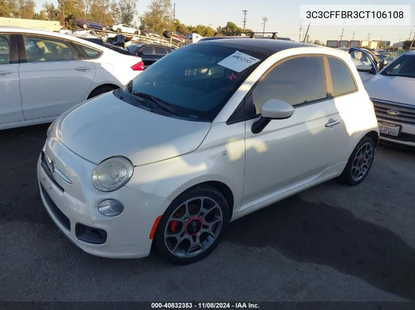 2012 Fiat 500 Sport VIN: 3C3CFFBR3CT106108 Lot: 40832353