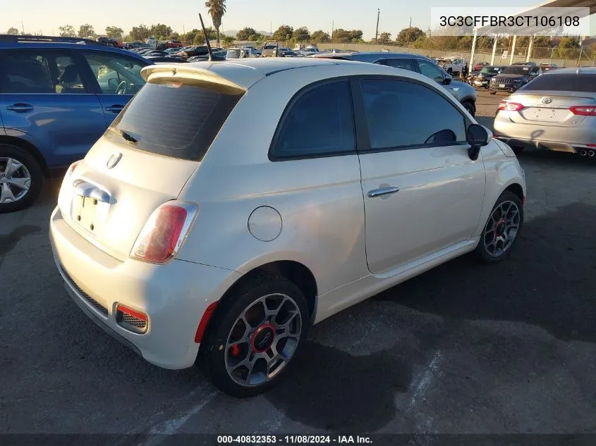 2012 Fiat 500 Sport VIN: 3C3CFFBR3CT106108 Lot: 40832353