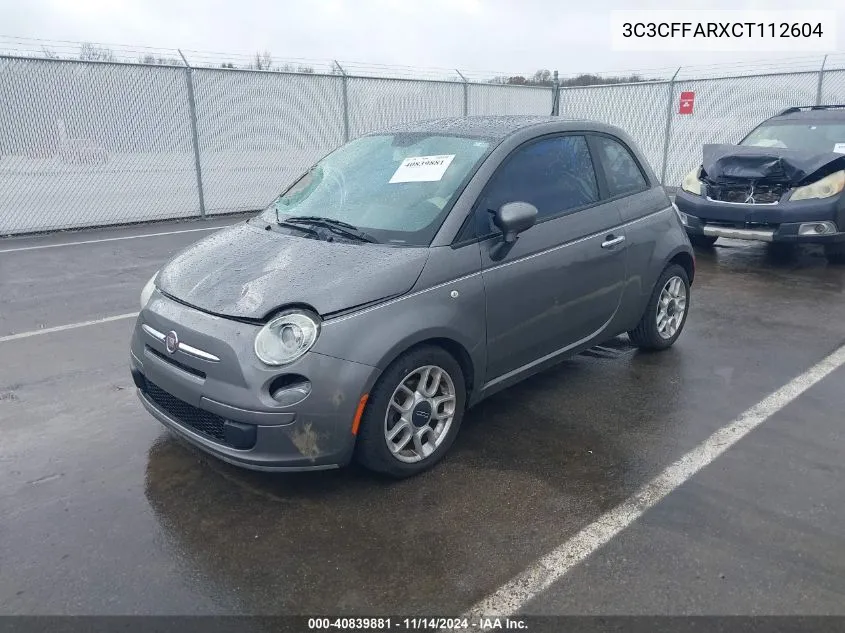 2012 Fiat 500 Pop VIN: 3C3CFFARXCT112604 Lot: 40839881