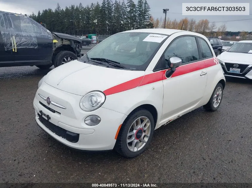 3C3CFFAR6CT303503 2012 Fiat 500 Pop