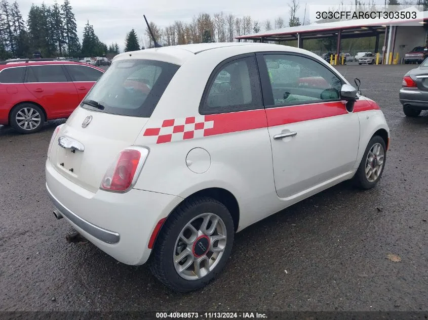 3C3CFFAR6CT303503 2012 Fiat 500 Pop