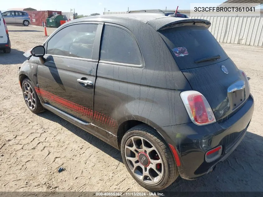 2012 Fiat 500 Sport VIN: 3C3CFFBR0CT361041 Lot: 40855362