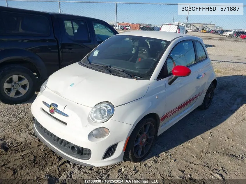 2013 Fiat 500 Abarth VIN: 3C3CFFFH6DT571887 Lot: 12139090