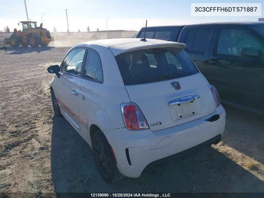 2013 Fiat 500 Abarth VIN: 3C3CFFFH6DT571887 Lot: 12139090