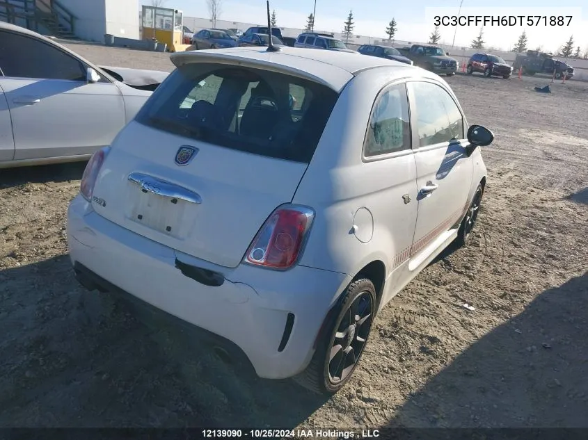 2013 Fiat 500 Abarth VIN: 3C3CFFFH6DT571887 Lot: 12139090