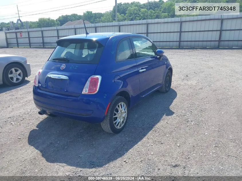 2013 Fiat 500 Pop VIN: 3C3CFFAR3DT745348 Lot: 39746539