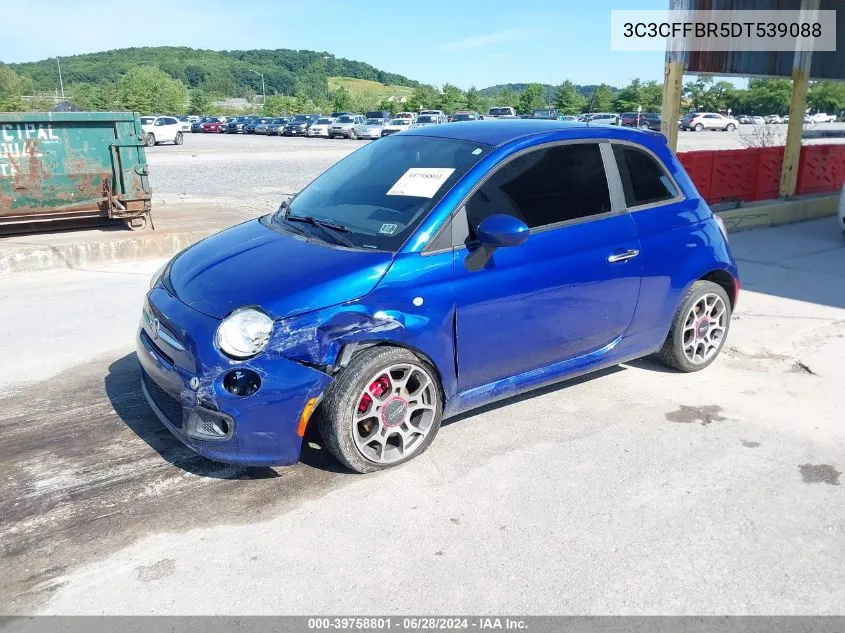 2013 Fiat 500 Sport VIN: 3C3CFFBR5DT539088 Lot: 39758801