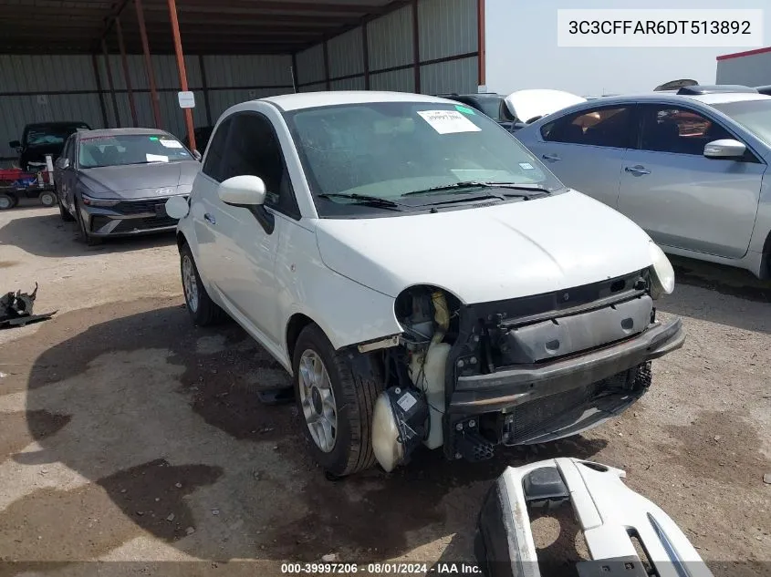 3C3CFFAR6DT513892 2013 Fiat 500 Pop