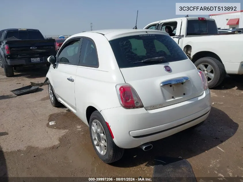 3C3CFFAR6DT513892 2013 Fiat 500 Pop