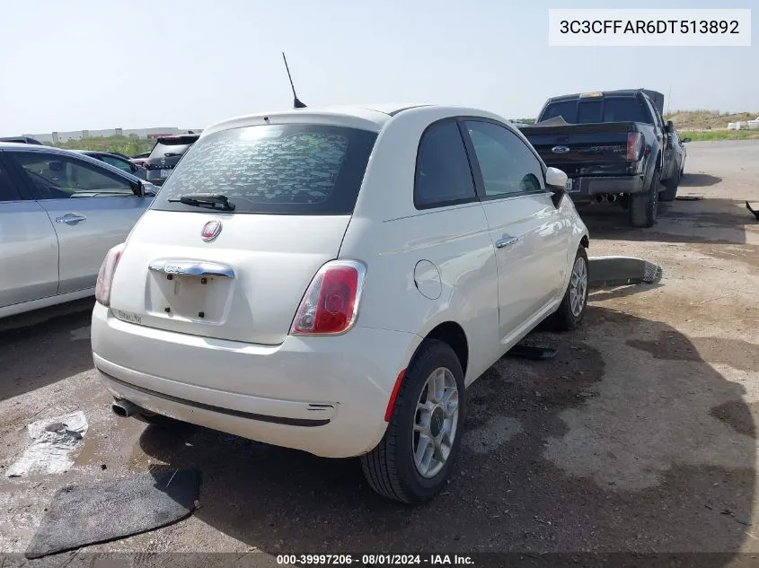 3C3CFFAR6DT513892 2013 Fiat 500 Pop