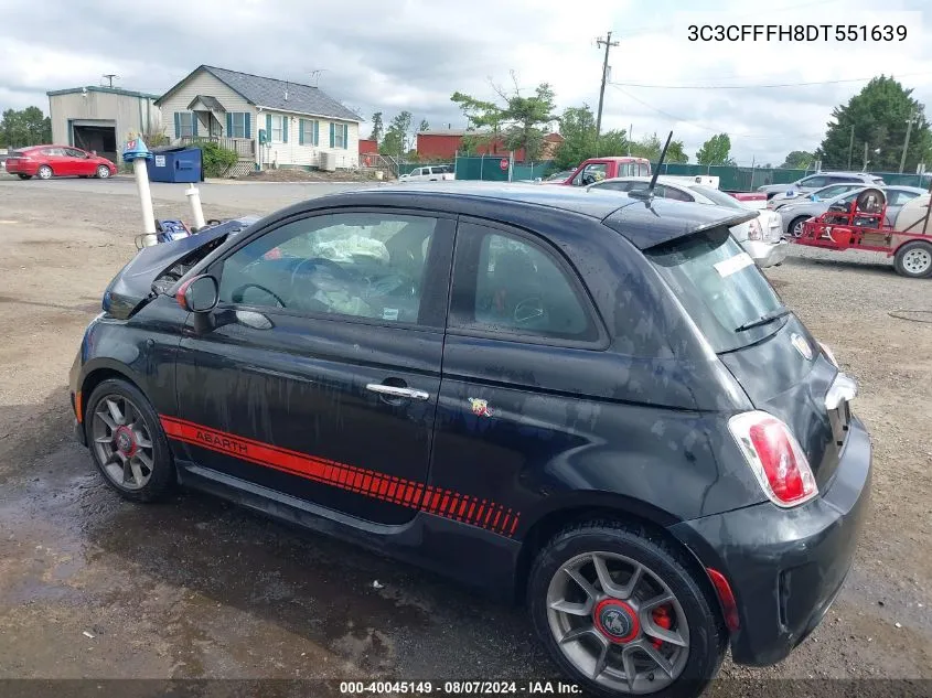 2013 Fiat 500 Abarth VIN: 3C3CFFFH8DT551639 Lot: 40045149