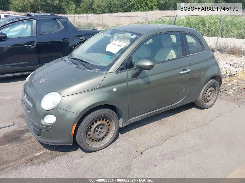 2013 Fiat 500 Pop VIN: 3C3CFFARXDT745170 Lot: 40065354