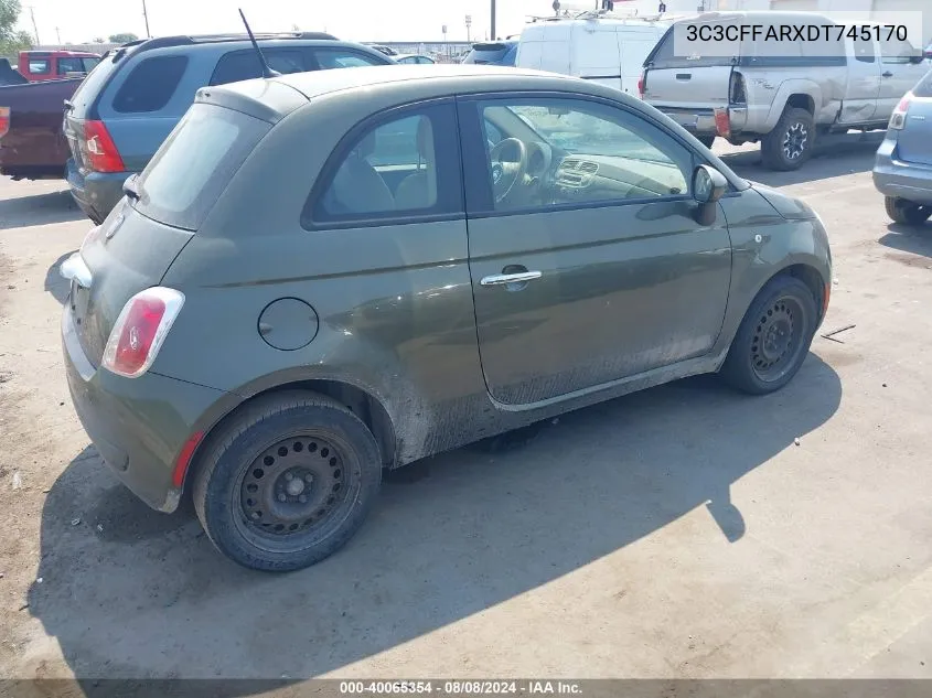 2013 Fiat 500 Pop VIN: 3C3CFFARXDT745170 Lot: 40065354