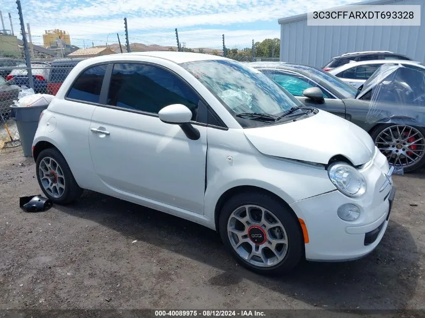 2013 Fiat 500 Pop VIN: 3C3CFFARXDT693328 Lot: 40089975