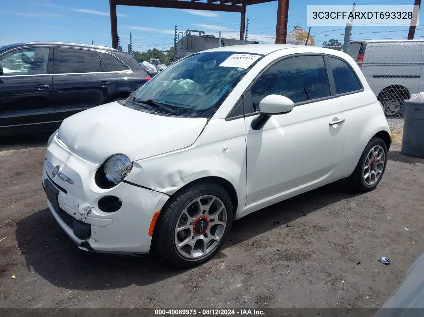 2013 Fiat 500 Pop VIN: 3C3CFFARXDT693328 Lot: 40089975