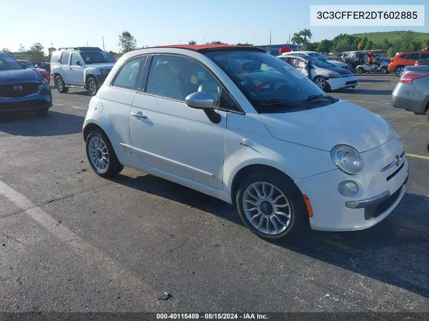 2013 Fiat 500C Lounge VIN: 3C3CFFER2DT602885 Lot: 40115489