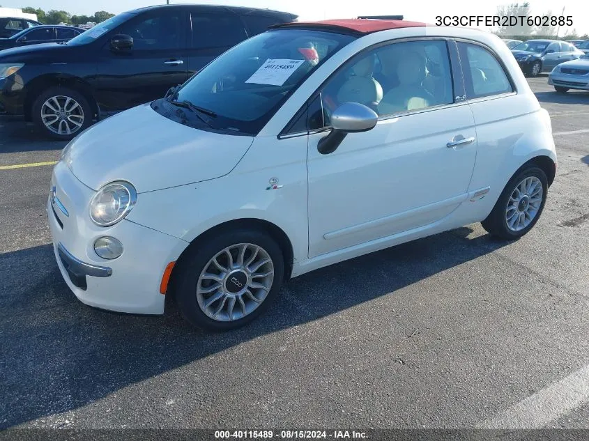 2013 Fiat 500C Lounge VIN: 3C3CFFER2DT602885 Lot: 40115489