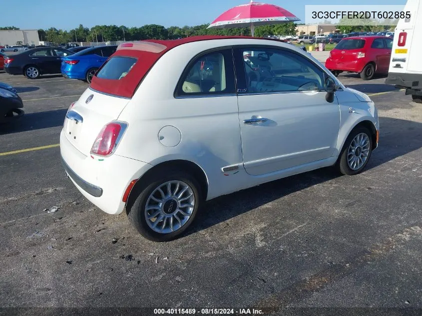 2013 Fiat 500C Lounge VIN: 3C3CFFER2DT602885 Lot: 40115489