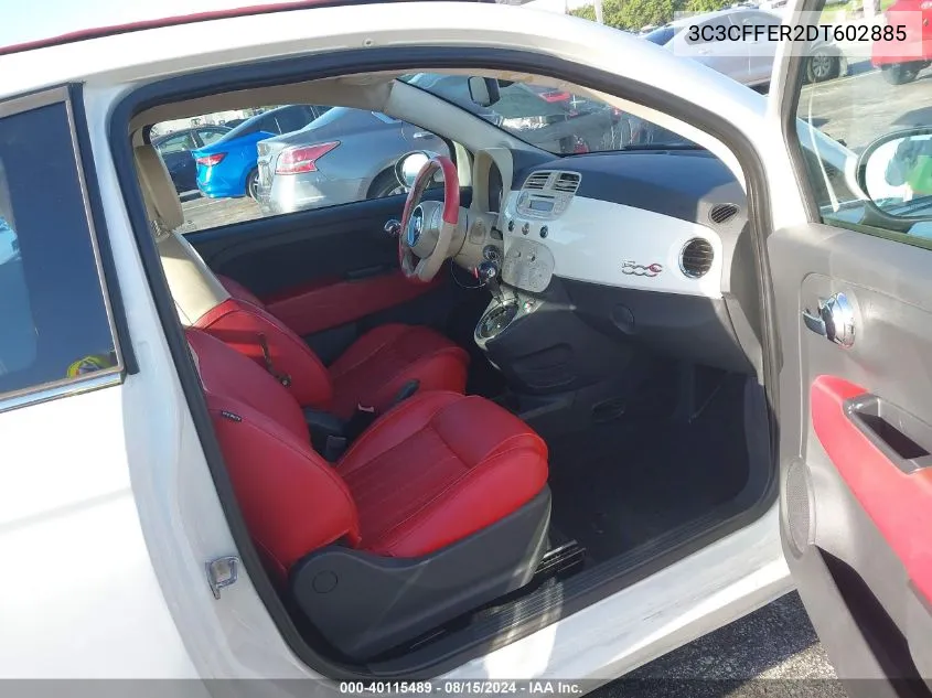 2013 Fiat 500C Lounge VIN: 3C3CFFER2DT602885 Lot: 40115489