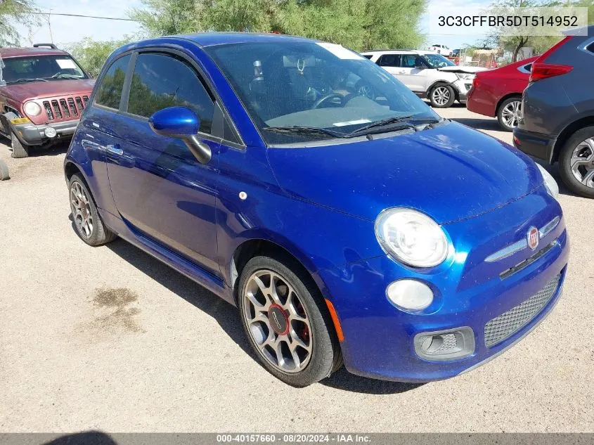 2013 Fiat 500 Sport VIN: 3C3CFFBR5DT514952 Lot: 40157660