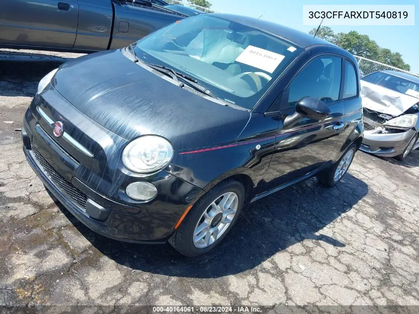 2013 Fiat 500 Pop VIN: 3C3CFFARXDT540819 Lot: 40164061