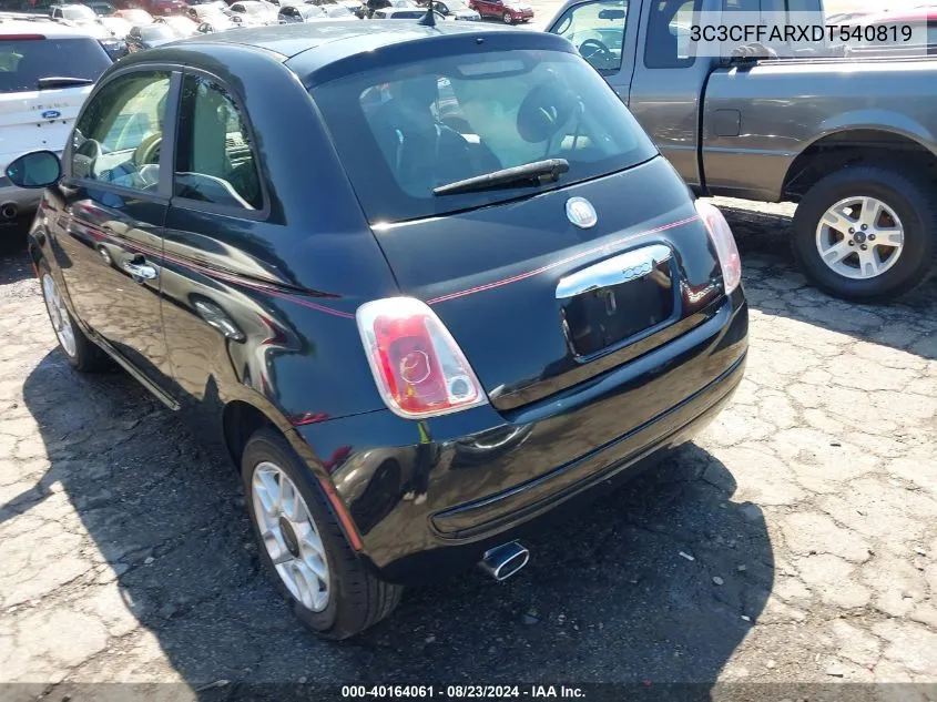 2013 Fiat 500 Pop VIN: 3C3CFFARXDT540819 Lot: 40164061