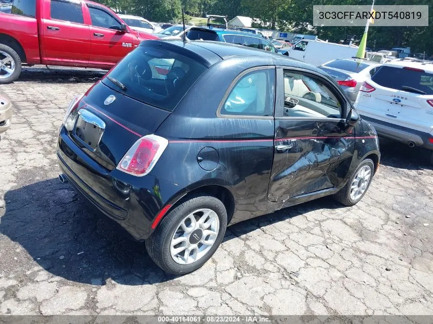 2013 Fiat 500 Pop VIN: 3C3CFFARXDT540819 Lot: 40164061