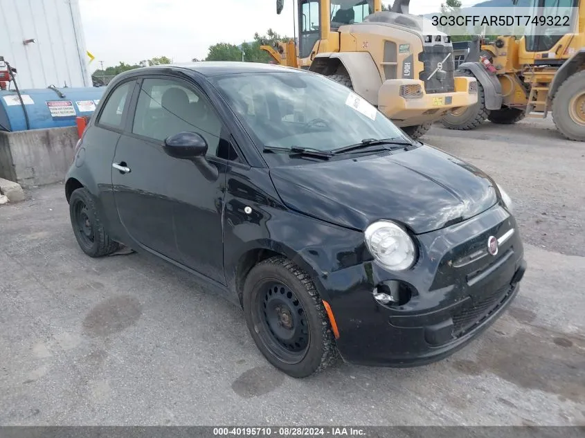 2013 Fiat 500 Pop VIN: 3C3CFFAR5DT749322 Lot: 40195710