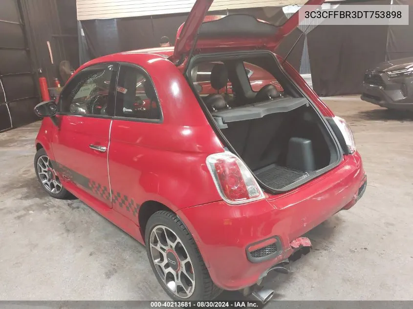 2013 Fiat 500 Sport/Sport Cattiva VIN: 3C3CFFBR3DT753898 Lot: 40213681