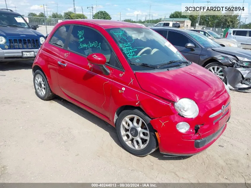 2013 Fiat 500 Pop VIN: 3C3CFFAR2DT562894 Lot: 40244013