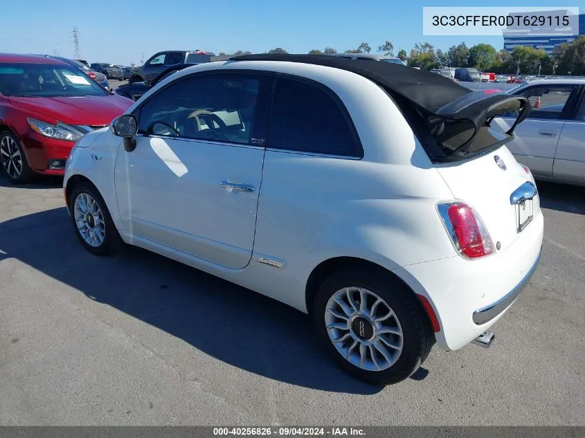 2013 Fiat 500C Lounge VIN: 3C3CFFER0DT629115 Lot: 40256826