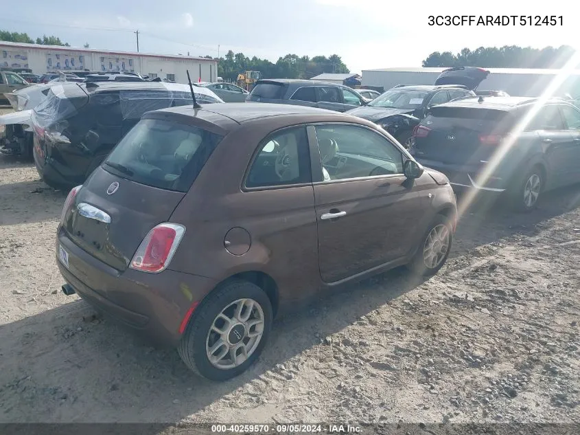 3C3CFFAR4DT512451 2013 Fiat 500 Pop