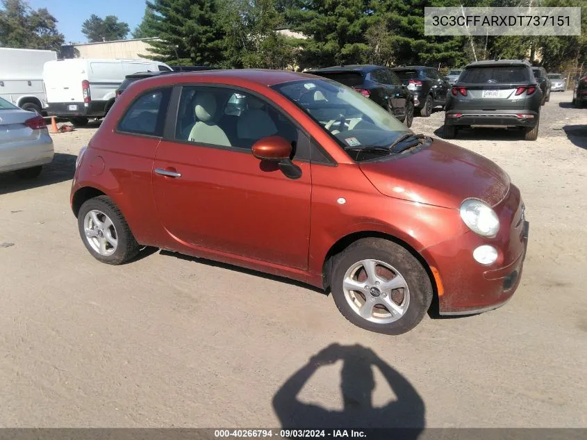 2013 Fiat 500 Pop VIN: 3C3CFFARXDT737151 Lot: 40266794