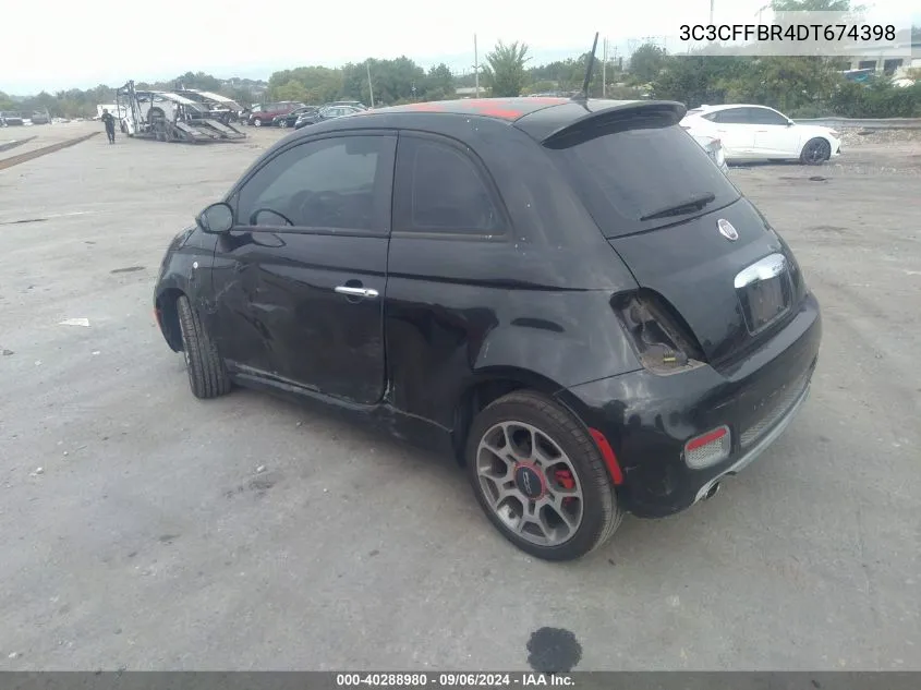 2013 Fiat 500 Sport VIN: 3C3CFFBR4DT674398 Lot: 40288980