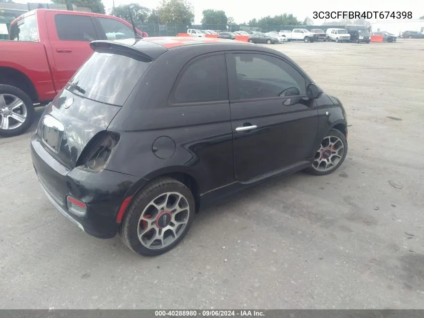 2013 Fiat 500 Sport VIN: 3C3CFFBR4DT674398 Lot: 40288980