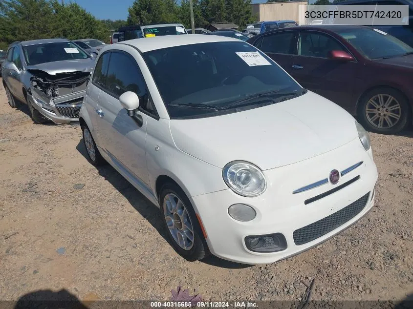 2013 Fiat 500 Sport VIN: 3C3CFFBR5DT742420 Lot: 40315685