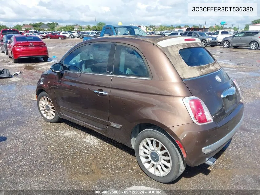 2013 Fiat 500C Lounge VIN: 3C3CFFER3DT536380 Lot: 40325863