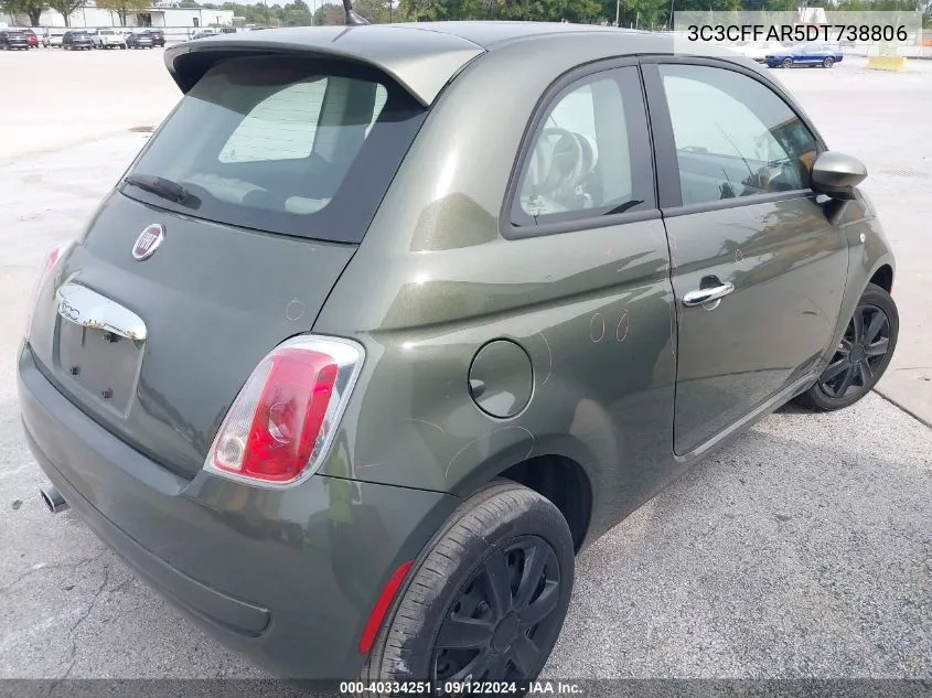 2013 Fiat 500 Pop VIN: 3C3CFFAR5DT738806 Lot: 40334251