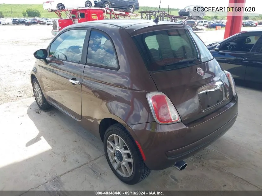 2013 Fiat 500 Pop VIN: 3C3CFFAR1DT681620 Lot: 40348440