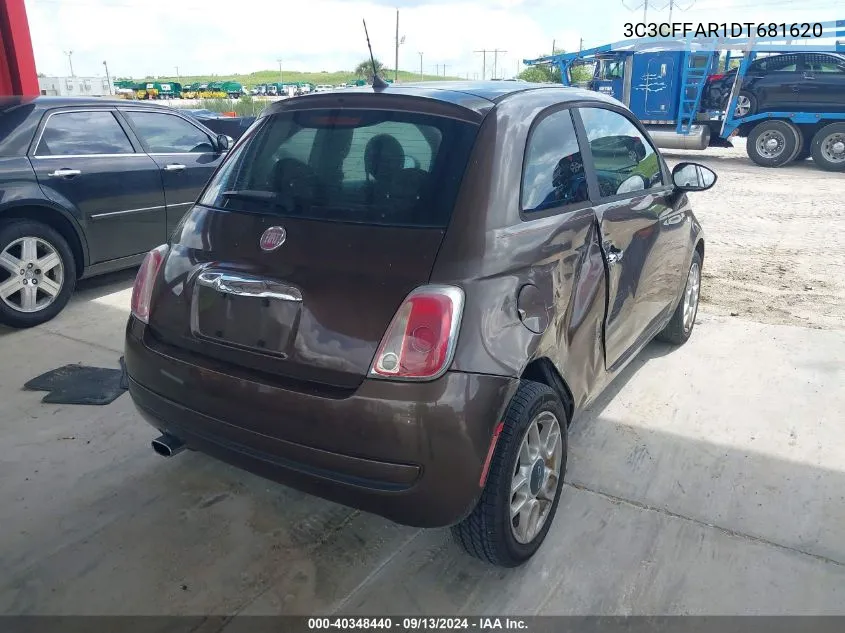 2013 Fiat 500 Pop VIN: 3C3CFFAR1DT681620 Lot: 40348440