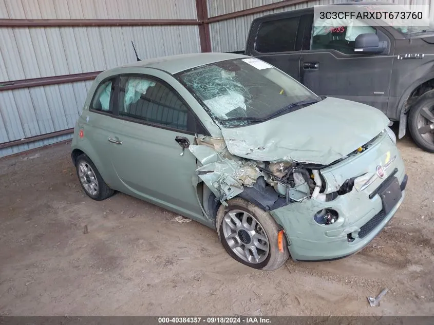 2013 Fiat 500 Pop VIN: 3C3CFFARXDT673760 Lot: 40384357