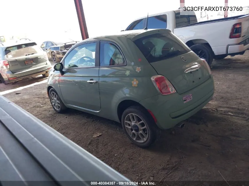 2013 Fiat 500 Pop VIN: 3C3CFFARXDT673760 Lot: 40384357