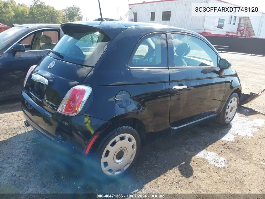 2013 Fiat 500 Pop VIN: 3C3CFFARXDT748120 Lot: 40471356