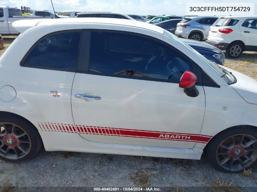 2013 Fiat 500 Abarth VIN: 3C3CFFFH5DT754729 Lot: 40482491