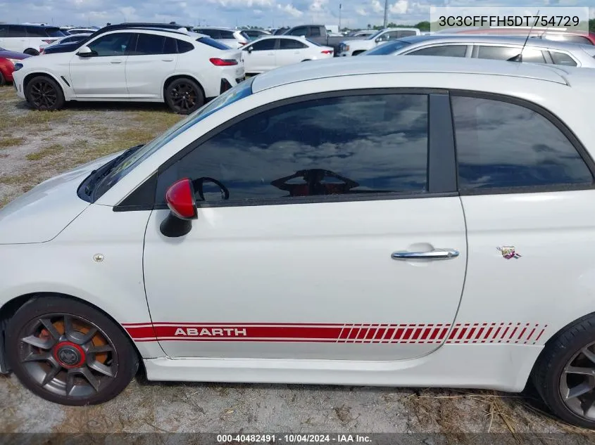 2013 Fiat 500 Abarth VIN: 3C3CFFFH5DT754729 Lot: 40482491