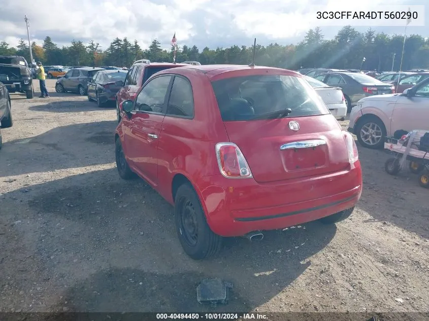 2013 Fiat 500 Pop VIN: 3C3CFFAR4DT560290 Lot: 40494450