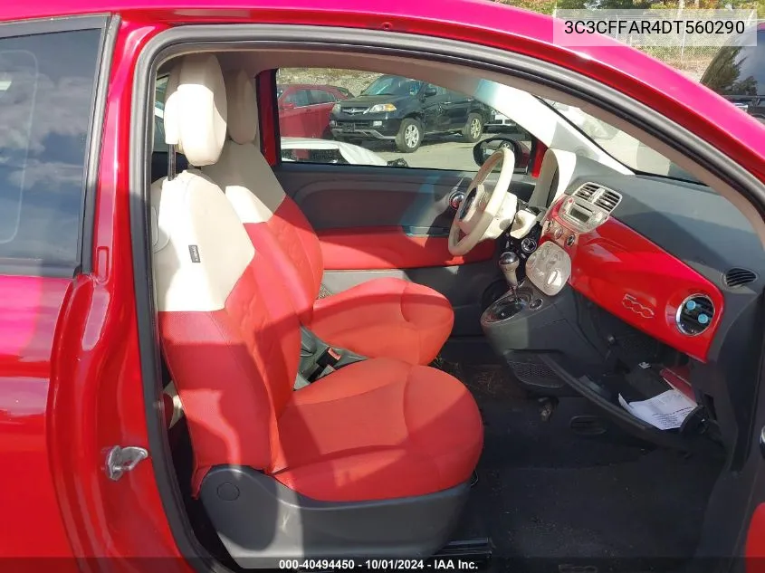 2013 Fiat 500 Pop VIN: 3C3CFFAR4DT560290 Lot: 40494450