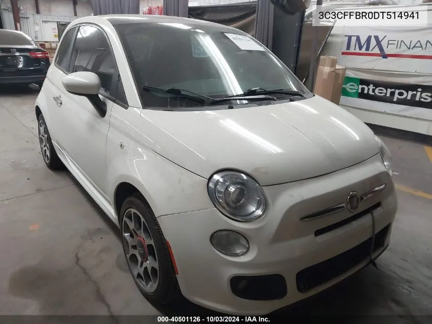 2013 Fiat 500 Sport VIN: 3C3CFFBR0DT514941 Lot: 40501126